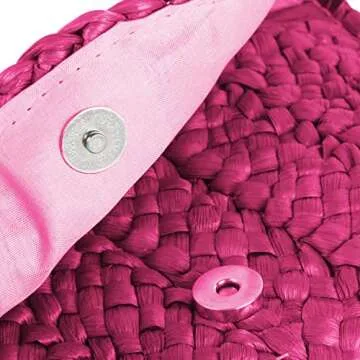 Freie Liebe Straw Clutch Purses for Women Summer Beach Bags Envelope Woven Clutch Handbags