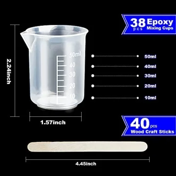 LEOBRO 50ml Epoxy Mixing Cups 38PCS for Crafts and Cooking