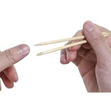 50 Pcs Orange Wood Nail Sticks Double Sided Multi Functional Cuticle Pusher Remover Manicure Pedicure Tool (50)