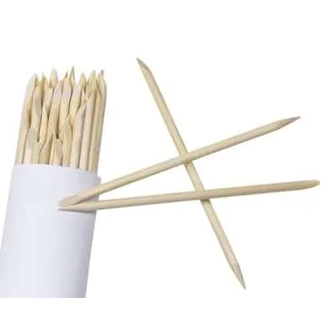 50 Pcs Orange Wood Nail Sticks Double Sided Multi Functional Cuticle Pusher Remover Manicure Pedicure Tool (50)