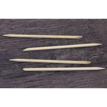 50 Pcs Orange Wood Nail Sticks Double Sided Multi Functional Cuticle Pusher Remover Manicure Pedicure Tool (50)