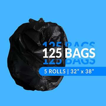 Reli. SuperValue 33 Gallon Trash Bags | 125 Count | Made in USA | Heavy Duty | Black Multi-Use Garba...