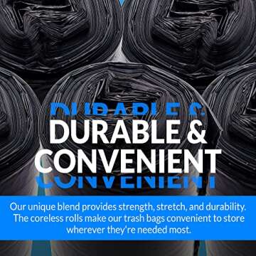 Reli. SuperValue 33 Gallon Trash Bags | 125 Count | Made in USA | Heavy Duty | Black Multi-Use Garbage Bags