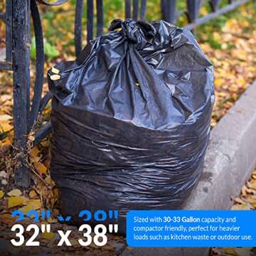 Reli. SuperValue 33 Gallon Trash Bags | 125 Count | Made in USA | Heavy Duty | Black Multi-Use Garbage Bags