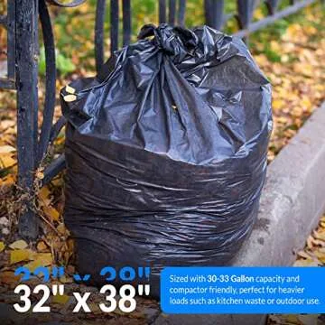 Reli. SuperValue 33 Gallon Trash Bags | 125 Count | Made in USA | Heavy Duty | Black Multi-Use Garbage Bags