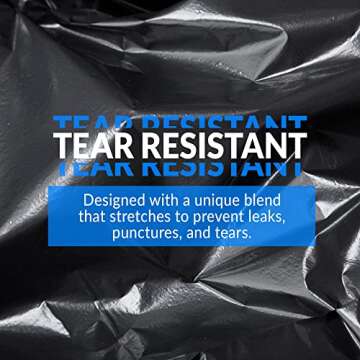 Reli. SuperValue 33 Gallon Trash Bags | 125 Count | Made in USA | Heavy Duty | Black Multi-Use Garbage Bags