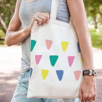 Joyclub 20 Pack Sublimation Tote Bags Blanks Polyester Canvas Tote Bags Reusable Grocery Bags to Dec...