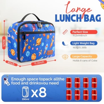 Cute Insulated Lunch Box Kids, Reusable Tote for Adults and Children
