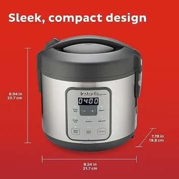Instant Pot Zest 8 Cup One Touch Rice Cooker, From the Makers of Instant Pot, Steamer, Cooks Rice, Grains, Quinoa and Oatmeal, 8-cup cooked/4-cup uncooked, No Pressure Cooking Functionality