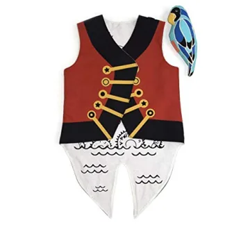 Red Pirate Vest for Kids with Fun Parrot Design