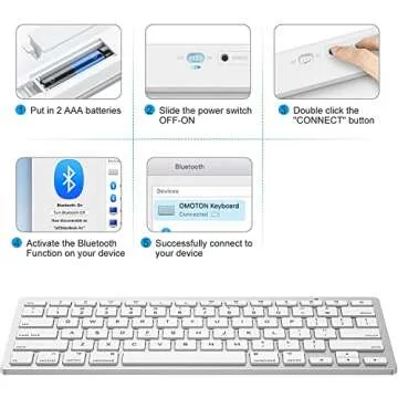 OMOTON Bluetooth Keyboard for Mac, Compact Wireless Keyboard Compatible with MacBook Pro/Air, iMac, iMac Pro, Mac Mini, Mac Pro Laptop and PC (Silver)