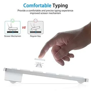 OMOTON Bluetooth Keyboard for Mac, Compact Wireless Keyboard Compatible with MacBook Pro/Air, iMac, iMac Pro, Mac Mini, Mac Pro Laptop and PC (Silver)