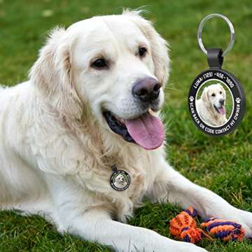 MYLUCKYTAG QR Code Personalized Pet ID Tags Dog Tags - Pet Online Profile - Scan QR Receive Instant Pet Location Alert Email