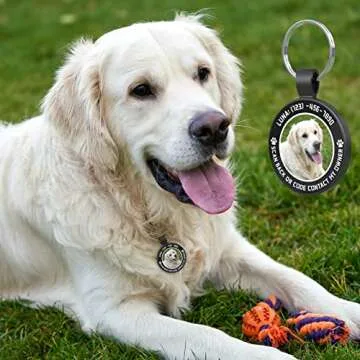MYLUCKYTAG QR Code Personalized Pet ID Tags Dog Tags - Pet Online Profile - Scan QR Receive Instant Pet Location Alert Email