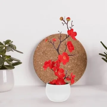 ibasenice Faux Potted Plum Blossom Set for Home Decor