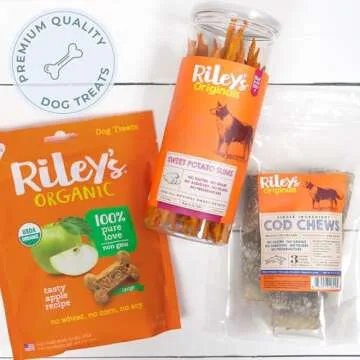 Riley's Steer Bully Sticks for Large to XL Dogs - Odor Free Bully Sticks for Large Dogs - Single Ingredient Dog Treat - Gluten-Free, 100% Beef Pizzle Sticks for Dogs - 12", 5ct