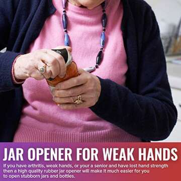 JAR HEADS Rubber Jar Opener Gripper Pad 2 Pack - Thick 5 Inch Grippers for Opening Jars Made in the USA - Jar Opener for Weak Hands & Seniors with Arthritis