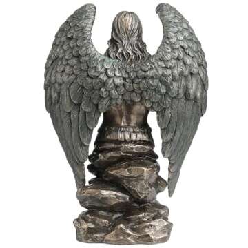 Veronese Design 9 1/8 Inch Saint Michael Prayer Archangel Monument Cold Cast Resin Bronze Finish Angel Statue