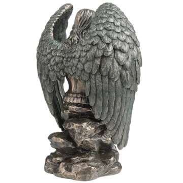 Veronese Design 9 1/8 Inch Saint Michael Prayer Archangel Monument Cold Cast Resin Bronze Finish Angel Statue