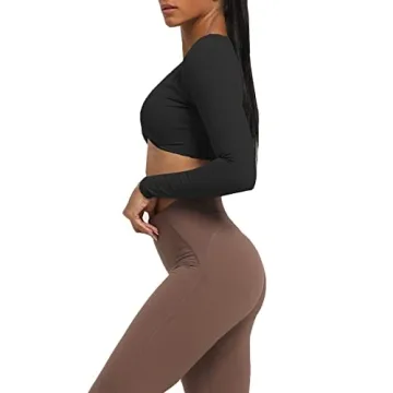 Aoxjox Long Sleeve Crop Tops for Women - Comfortable Style
