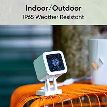 WyzeCamera v3 1080p HD Indoor/Outdoor Plug-in Smart Home Security Cameras, Color Night Vision, 2-Way Audio, MicroSD Card Slot, Compatible with Alexa - White, 2-Pack