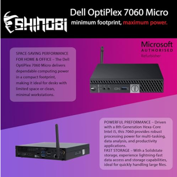 Dell OptiPlex 7060 Micro PC | Intel i5 | 32GB RAM | 1TB NVME | Windows 11 Pro | WiFi 6E & Bluetooth ...