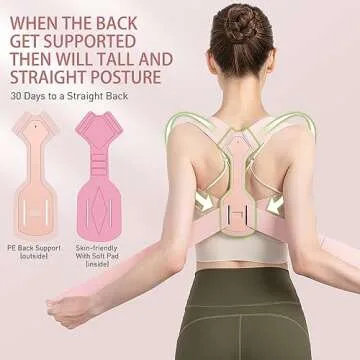 Adjustable Pink Posture Corrector for Comfort & Support