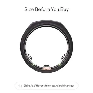 Oura Ring Gen3 Heritage - Stealth - Size 8 - Smart Ring - Size First with Oura Ring Gen3 Sizing Kit ...