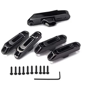JD Moon 4 or 5 String Bridge Saddles Heavy Duty Individual Bass Bridge Tailpiece (Black 5pcs)