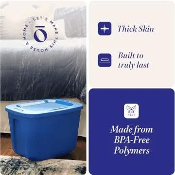 HOMZ Durable Plastic Storage Bins - 4-Pack, 10 Gallon