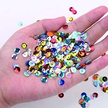 DIYASY 9800 Pcs 6MM Bulk Loose Sequins, 22 Colors Round Embroidery Sequins Cup Craft Sequins with Holes for DIY