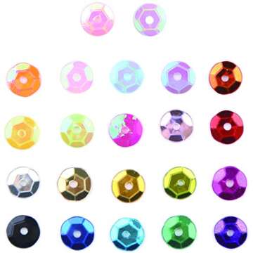 DIYASY 9800 Pcs 6MM Bulk Loose Sequins, 22 Colors Round Embroidery Sequins Cup Craft Sequins with Holes for DIY