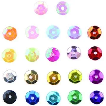 DIYASY 9800 Pcs 6MM Bulk Loose Sequins, 22 Colors Round Embroidery Sequins Cup Craft Sequins with Holes for DIY