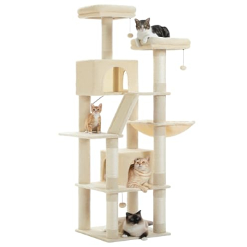 MUTTROS Tall Cat Tree 70.9", Large Cat Tower for Indoor Cats, Multi-Level Plush Cat Condo with 6 Scr...