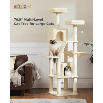MUTTROS 70.9 Tall Cat Tree for Multiple Cats - Plush Condo