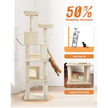 MUTTROS 70.9 Tall Cat Tree for Multiple Cats - Plush Condo