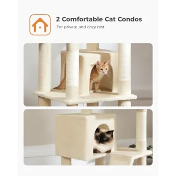 MUTTROS 70.9 Tall Cat Tree for Multiple Cats - Plush Condo