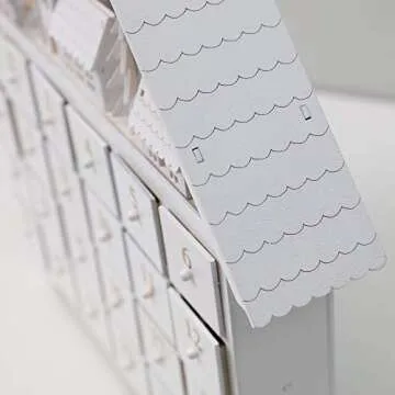 PIONEER-EFFORT White Wooden Advent Calendar for Christmas