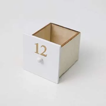 PIONEER-EFFORT White Wooden Advent Calendar for Christmas