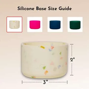 WHIMSY + WELLNESS Protective Silicone Sleeve Base for 30 Oz & 40 Oz Tumbler and Glass Refillable Bottle, Non Slip, Durable & Multi Use Accessory, Single (Silicone Base Only, Terrazzo)