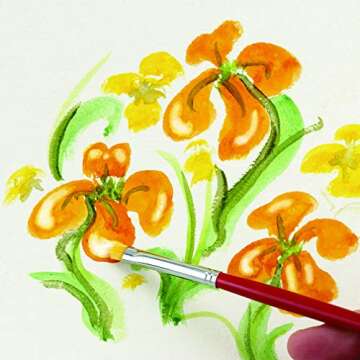 Creative Mark Scrubber Watercolor Brushes - Professional Watercolor Brushes for Scrubbing, Blotting, Re-Shaping Edges, and More! - Set of 7