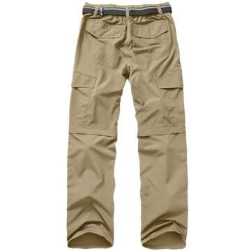 Mens Hiking Pants Convertible Quick Dry Zip Off UPF Lightweight Fishing Travel Camping Safari Pants,...