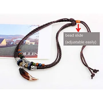 Beulous Vintage Leather Necklace for Men and Women