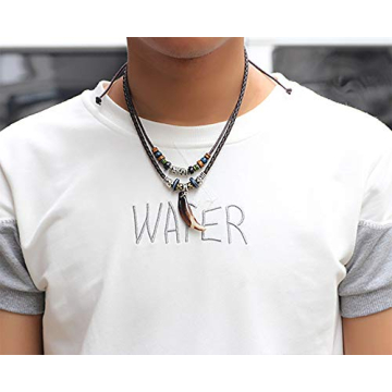 Beulous Vintage Leather Necklace for Men and Women