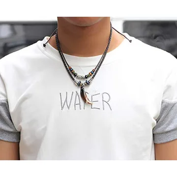 Beulous Vintage Leather Necklace for Men and Women