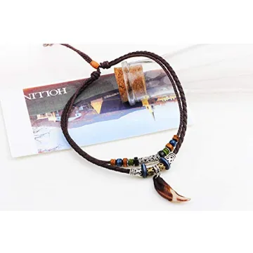 Beulous Vintage Leather Necklace for Men and Women