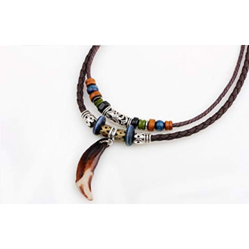 Beulous Vintage Leather Necklace for Men and Women