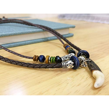 Beulous Vintage Leather Necklace for Men and Women