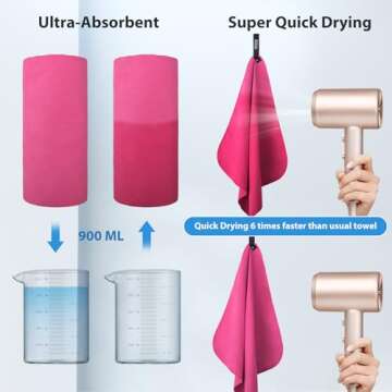 BOGI Microfiber Travel Towel - Soft Lightweight Quick Dry