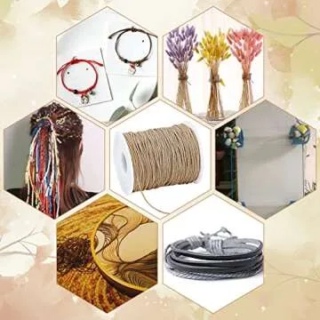 Versatile 100 Yards Waxed Cotton Cord for Crafting